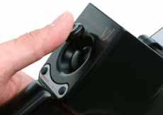 The VJ-ADV's easy-to use joystick, which controls the insertion tube articulation
