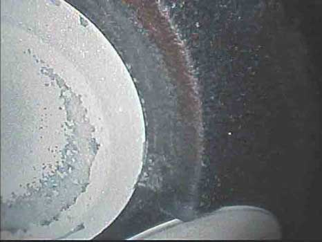 Close up image of valve seats taken by a VJ-Advance video borescope during an automotive engine inspection