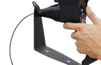 The VJ-ADV video borescope's detachable metal base, which helps to protect against dropping.