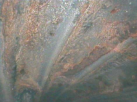 Image of PC Pump corrosion taken by a VJ-Advance video borescope.