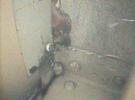 Image of a helicopter ceiling inspection taken by a VJ-Advance video borescope.