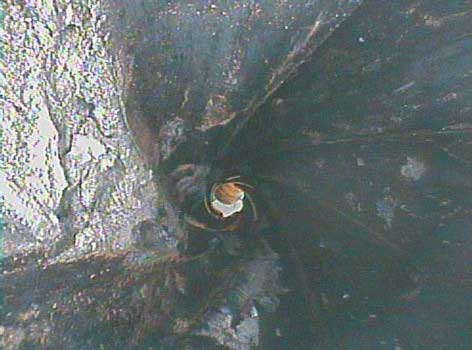 Image taken by the VJ-Advance video borescope during a downhole motor inspection.