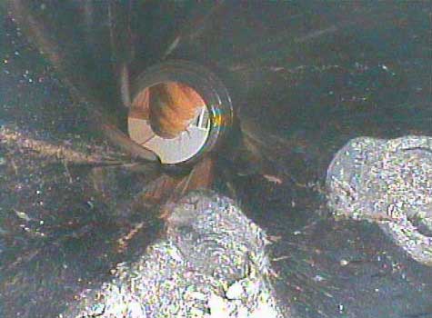 Image of severe chunking, which signified that this downhole motor is approaching the end of useful life, taken by the VJ-Advance video borescope during an inspection.