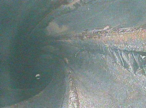 Image of the stator on a small bore mud motor taken by the VJ-Advance video borescope during an inspection.