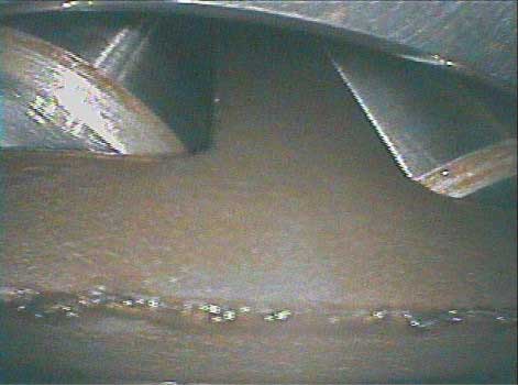 Image taken with a VJ-Advance video borescope during a Roller Bearing Inspection showing that everything looks good.