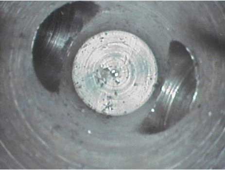 Image of a liquid channel taken by a VJ-Advance video borescope during an inspection.