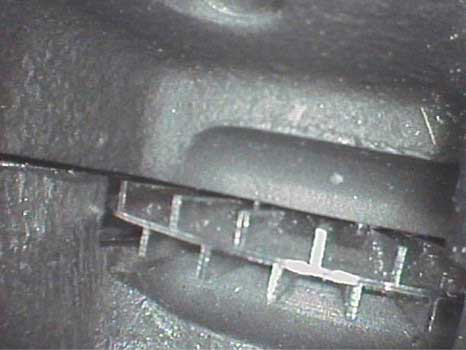 Image of a pump heat sink taken by a VJ-Advance video borescope during an inspection.