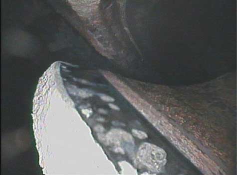 Image of a valve seat taken by a VJ-Advance video borescope during a Waukeshaw 7042 Inspection