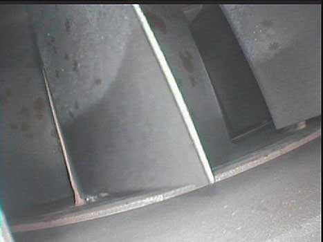 Pratt and Whitney PT6 compressor section as shown through a VJ-Advance video borescope
