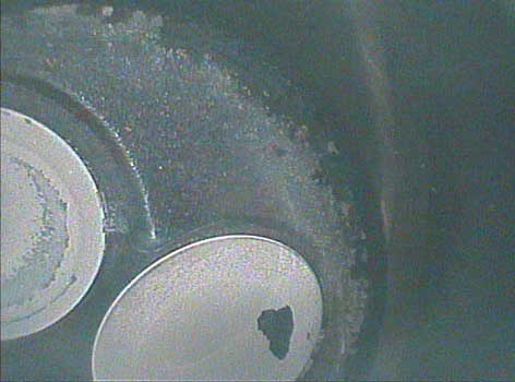 Chrysler engine intake valves photo taken by the VJ-Advance video borescope during an inspection