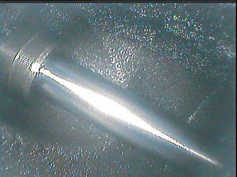 Push rod on reciprocating engine as seen through a VJ-Advance video borescope