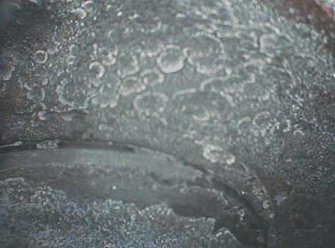 Exhaust valve seating as seen through a VJ-Advance video borescope
