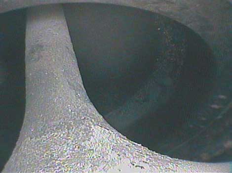 Intake valve in natural gas compressor as shown by a VJ-Advance video borescope