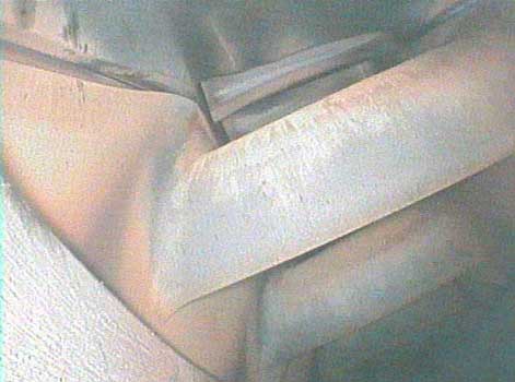 Image of guide vanes taken with a VJ-Advance video borescope during a Solar Turbine inspection