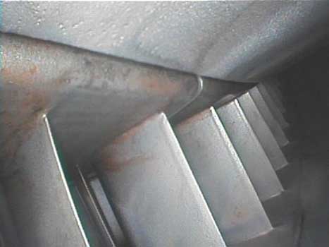 Image of a compressor on a Taurus 60 taken with a VJ-Advance video borescope during a Solar Turbine inspection